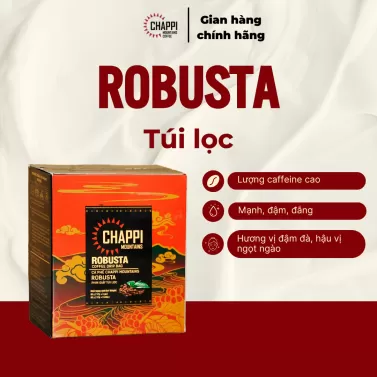 Cà Phê ROBUSTA PHIN GIẤY ĐẬM VỊ TRUYỀN THỐNG (đậm đà, đắng mạnh, hợp với gu cà phê người Việt, tiện lợi pha không cần phin)